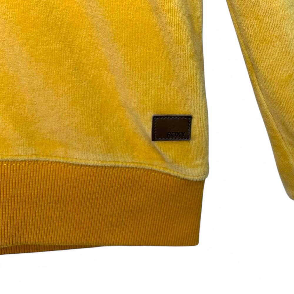 Roxy Women's Chasing Waves Velour Hoodie Size M Golden Glow Yellow Pink Tan V - Picture 8 of 15